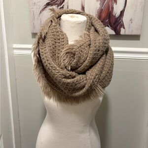 Soft Brown Waffle Knit Scarf